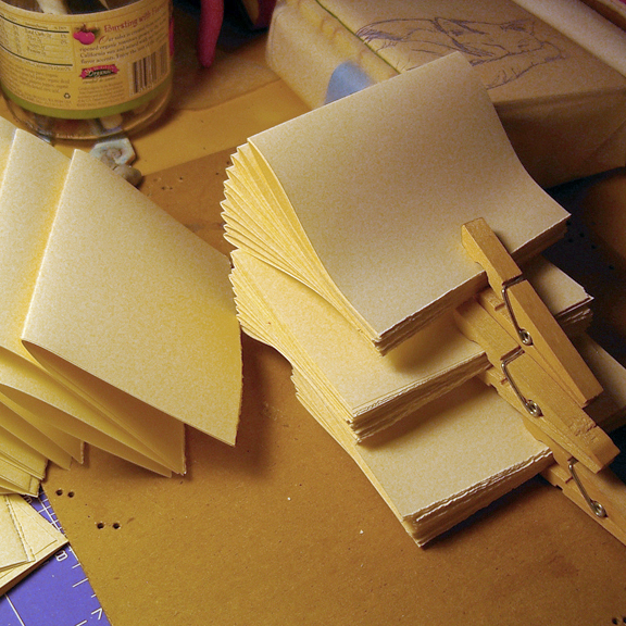 Little Leather Book bookbinding process photos by Ruth Bleakley 