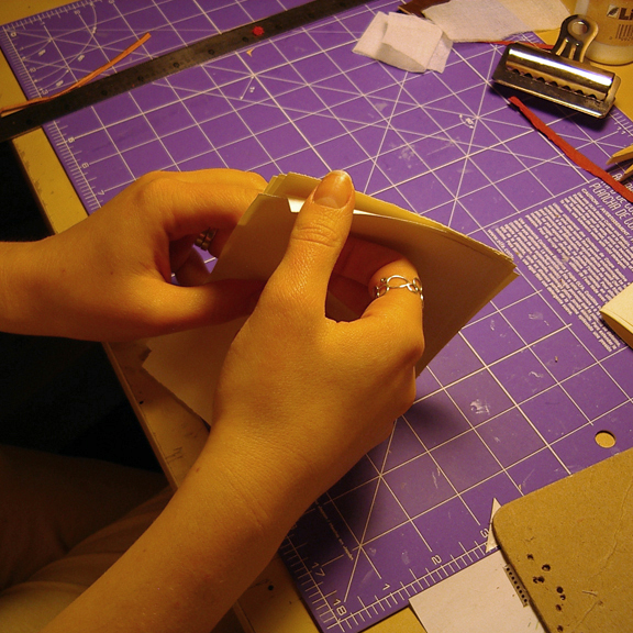 Little Leather Book bookbinding process photos by Ruth Bleakley 