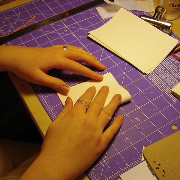 Little Leather Book bookbinding process photos by Ruth Bleakley 