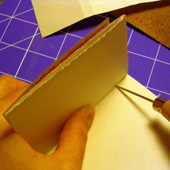 Little Leather Longstitch Book bookbinding process photos by Ruth Bleakley 