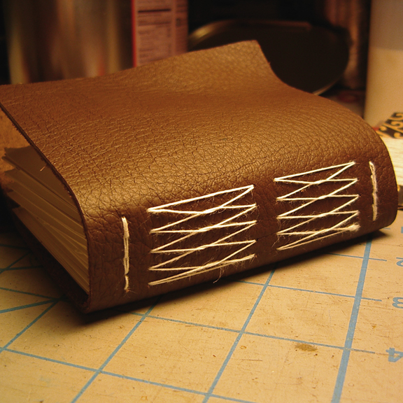 Little Leather Longstitch Book bookbinding process photos by Ruth Bleakley 