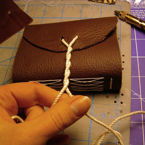 Little Leather Longstitch Book bookbinding process photos by Ruth Bleakley 