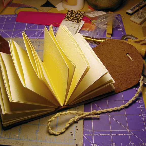 Little Leather Longstitch Book bookbinding process photos by Ruth Bleakley 