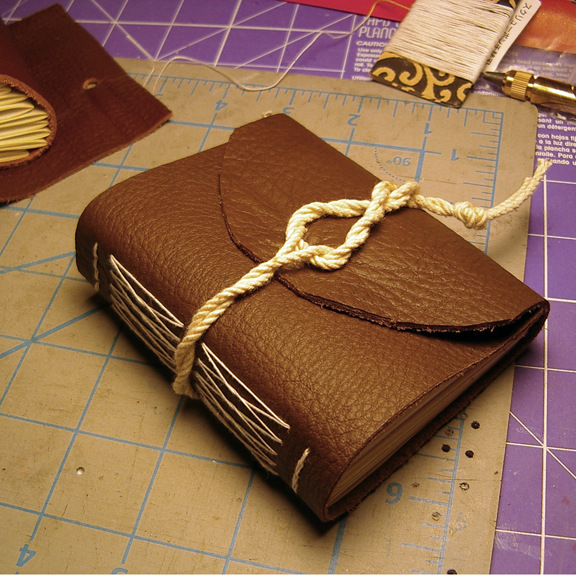 Little Leather Longstitch Book bookbinding process photos by Ruth Bleakley 