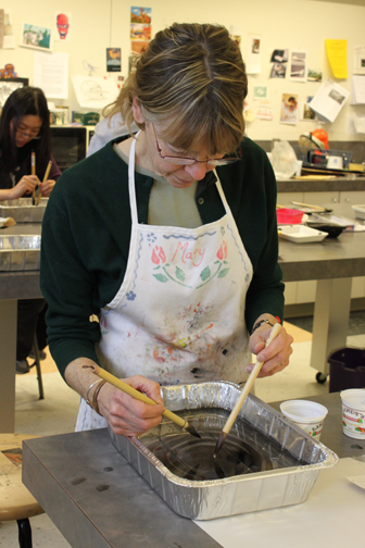 Teaching Suminagashi Marbling at Clark University