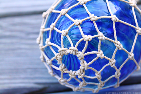 Look what I made today! A hand tied glass fishing float net! – Ruth  Bleakley's Studio