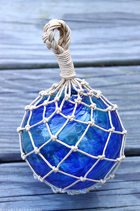 Look what I made today! A hand tied glass fishing float net! – Ruth  Bleakley's Studio