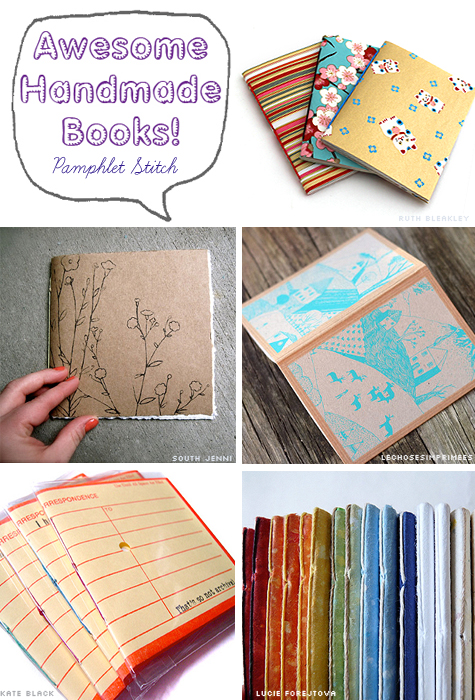 Awesome Handmade Books - 5 Pamphlet Bookbinding Examples