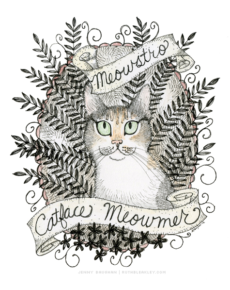 Custom Meowstro Portrait by Jenny Baughan