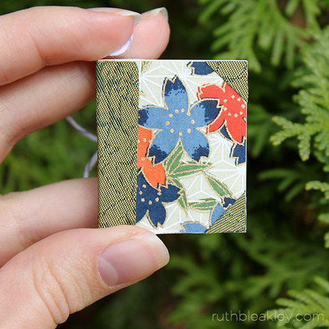 Tiny Book Christmas Tree Ornament handmade by Ruth Bleakley