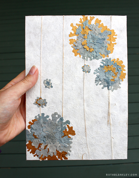 front of lichen handmade book by Ruth Bleakley and Chelsea Clarke