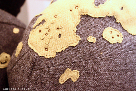 hand sewn lichen moss rock by Chelsea Clarke