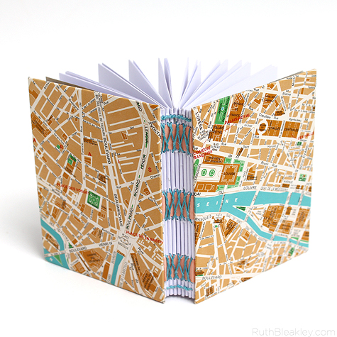 Small Paris Travel Journal by Ruth Bleakley with map of Paris