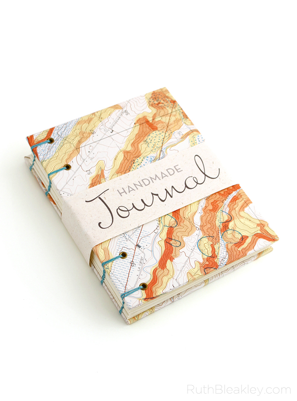 A cool gift for a geologist Topographic Map Journal handmade by Ruth Bleakley