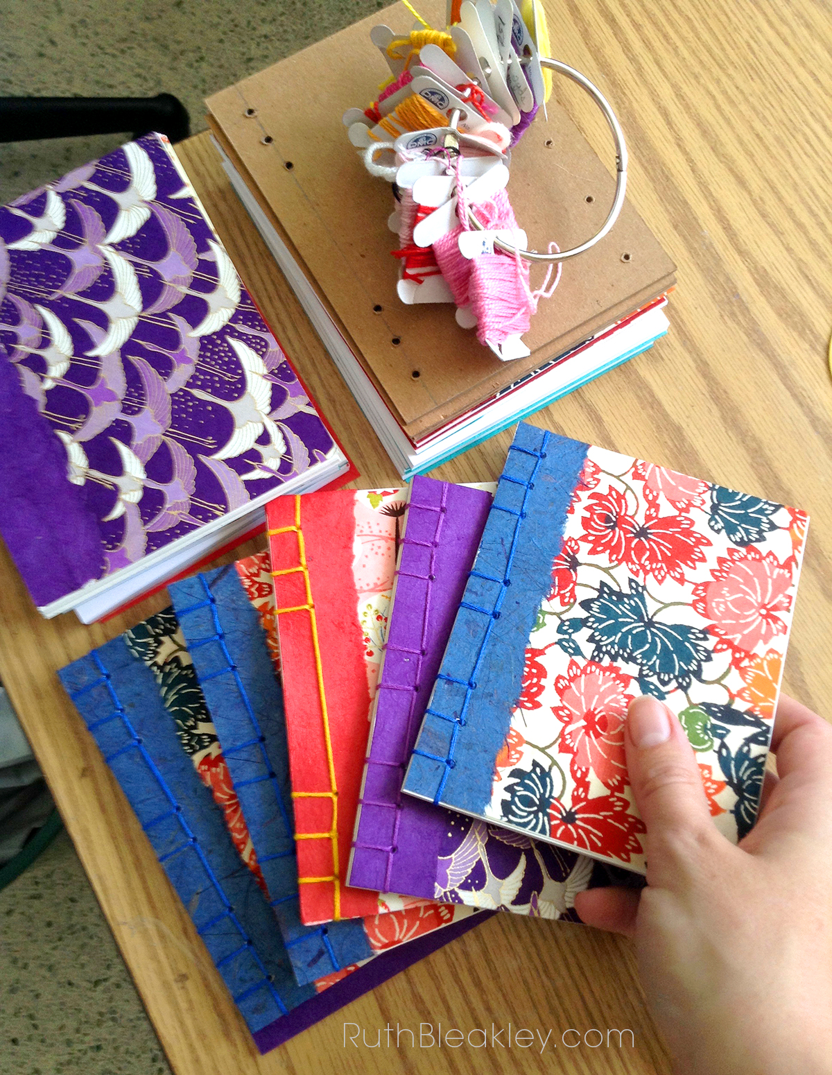 Japanese Stab Binding notebooks made by Ruth Bleakley