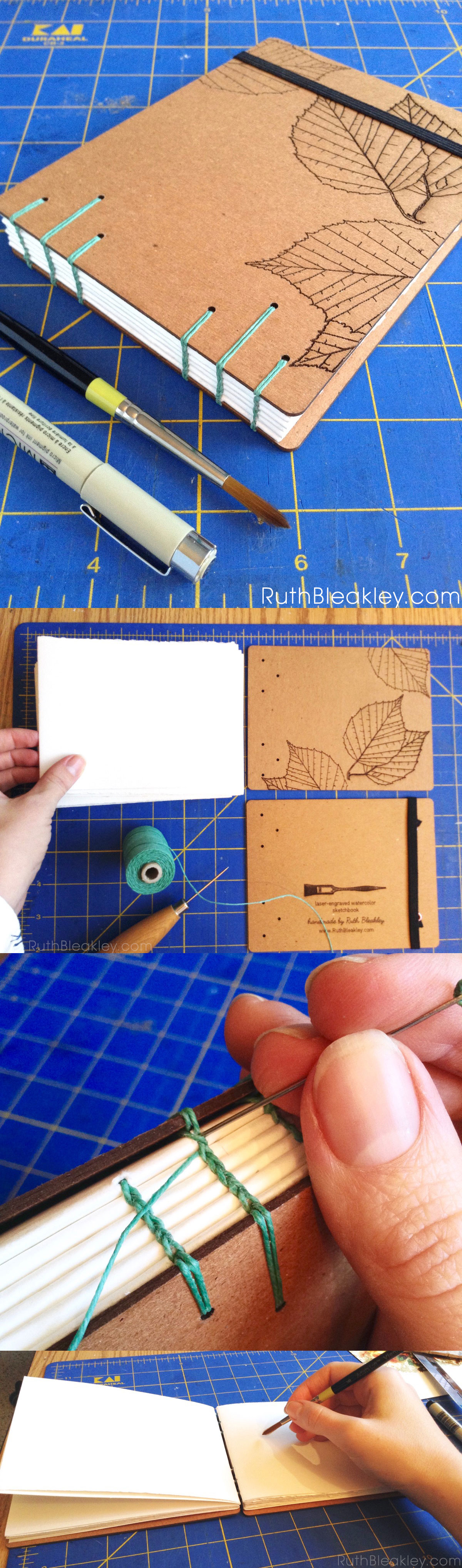 Handmade Watercolor Sketchbooks with Laser Engraved Covers! – Ruth  Bleakley's Studio