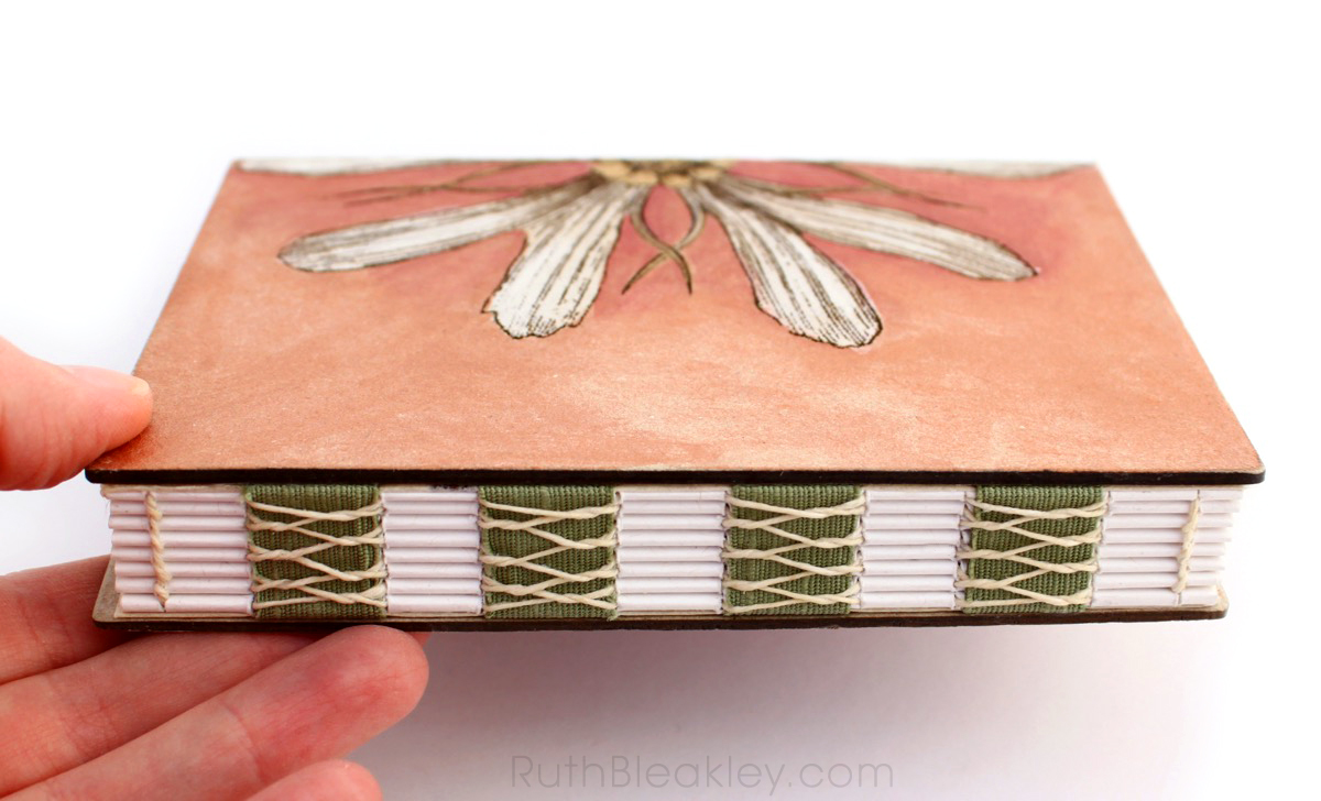 Red Daisy engraved journal handmade by bookbinder Ruth Bleakley - 2