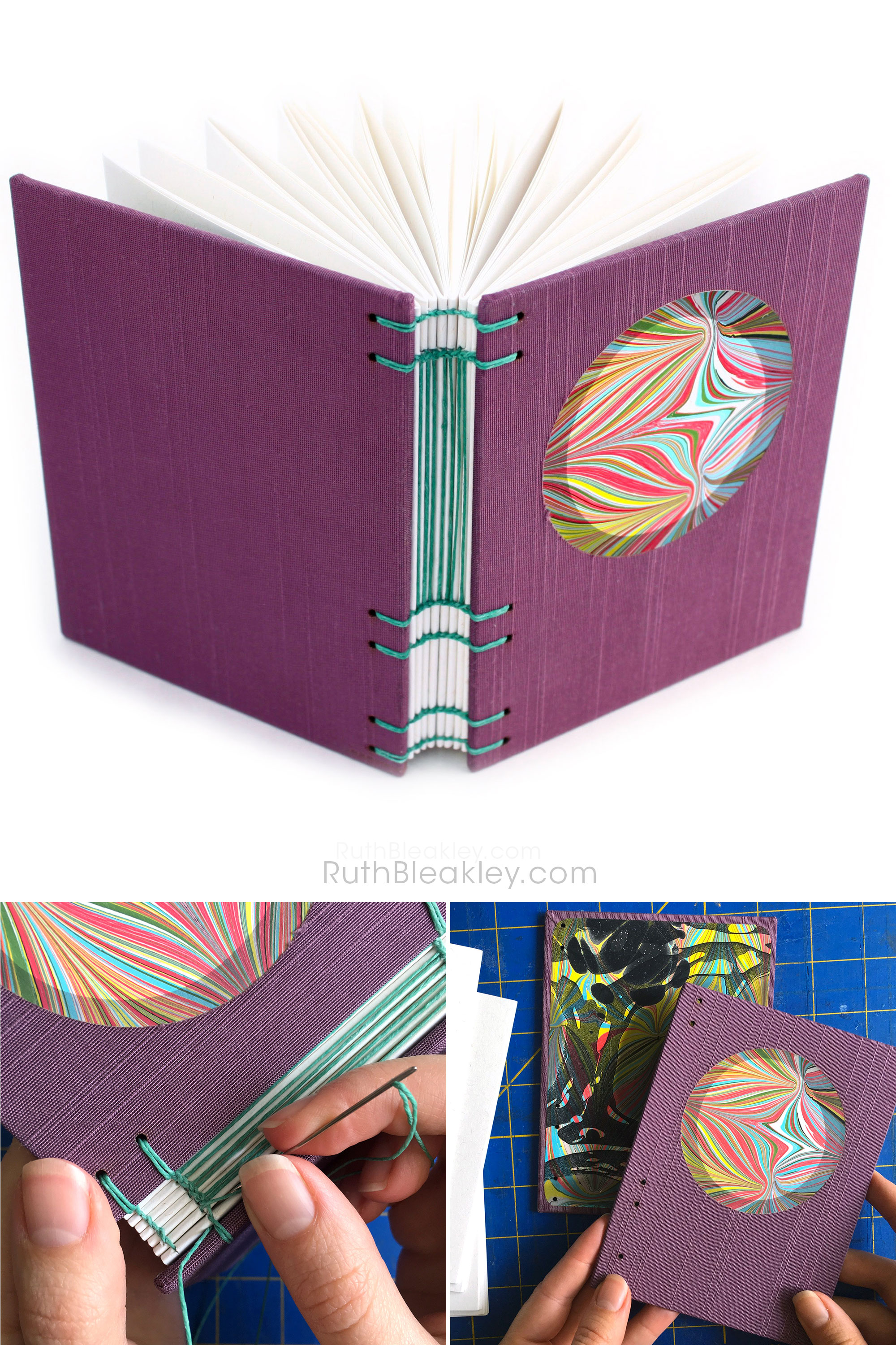 Purple Circle Handmade Artist Book by Ruth Bleakley