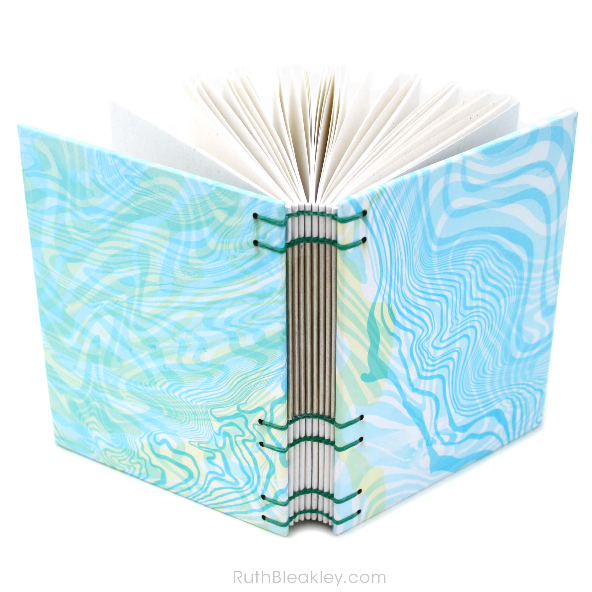 Blue and Yellow Suminagashi Journal by Ruth Bleakley 2