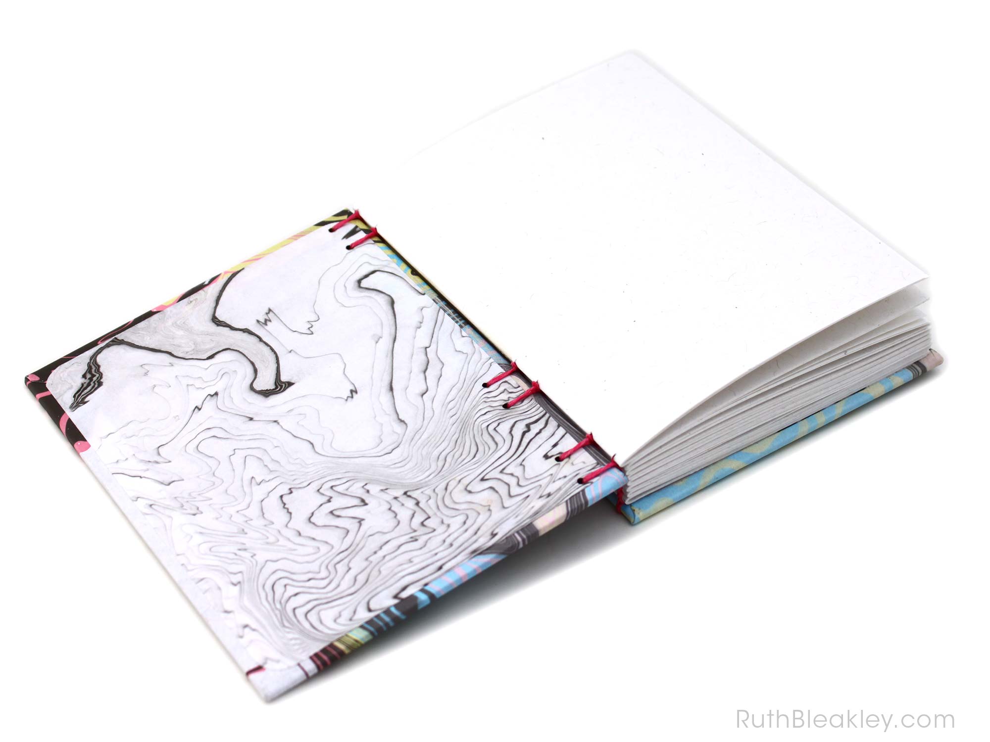 Rainbow Suminagashi Journals handmade by Ruth Bleakley 5